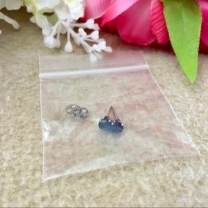 Blue Jewel Stud Earrings